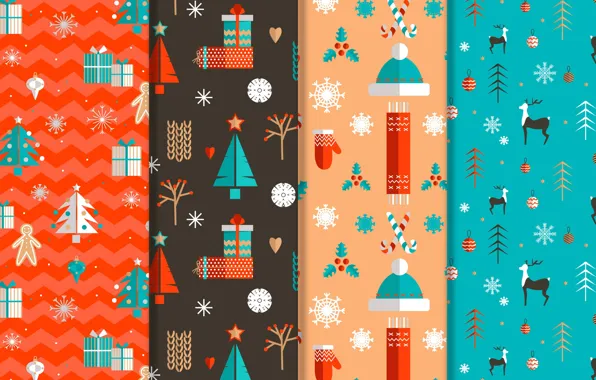 Picture winter, New year, christmas, design, pattern, decor, collection, flat