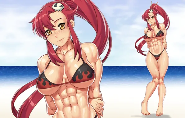 Picture sand, beach, girl, Distributed By Mattel And Nintendo Violence Gurren-Lagann