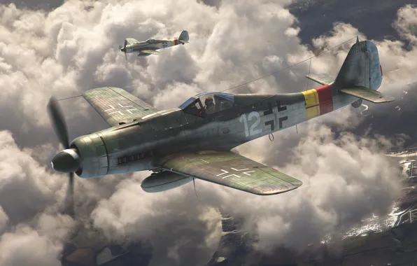 Picture Germany, fighter-bomber, the Wehrmacht, Luftwaffe, Antonis Karidis, Focke-Wulf Fw 190D-9