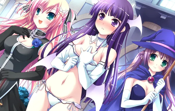 Picture girl, sexy, lingerie, bra, cleavage, panties, pink hair, long hair, dress, boobs, anime, beautiful, pretty, …
