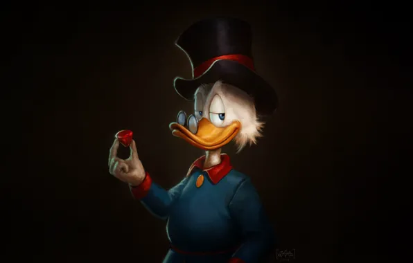Picture Minimalism, Figure, Background, Art, Cartoon, Characters, Scrooge McDuck, Scrooge McDuck, Ducktales, Uncle Scrooge, Marcus Reyno, …