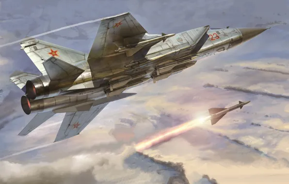Picture Kazakhstan, fighter-interceptor, The MiG-31B, всепогодный истребитель, Mikoyan MiG-31B Foxhound