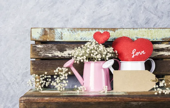 Picture love, flowers, heart, red, love, vintage, heart, wood, flowers, beautiful, romantic