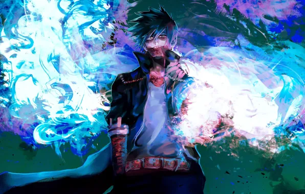 Picture flame, guy, blue flame, My Hero Academia, Boku No Hero Academy, My Hero Academy