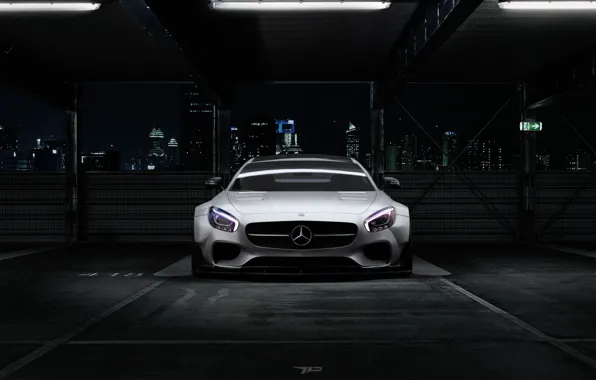 Picture Mercedes-Benz, Auto, Night, Machine, Grey, Mercedes, AMG, Prior Design, Rendering, Mercedes-Benz AMG GT, by Mikhail …