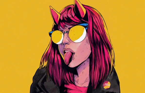 Picture Girl, Language, Glasses, Style, Face, Girl, Horns, Art, Art, Style, Face, Glasses, Horns, Tongue, Aesthetic, …
