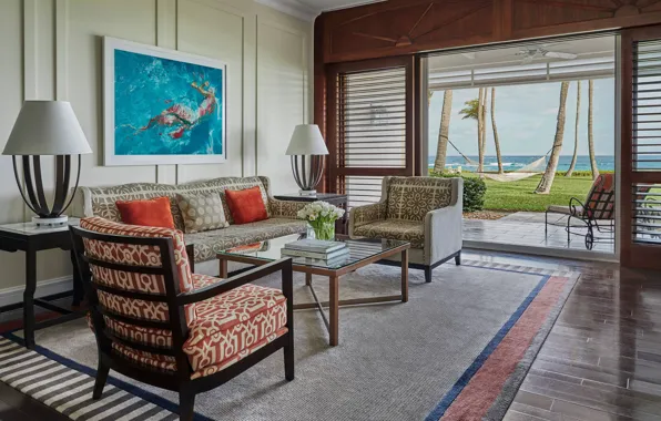 Picture room, interior, living room, Bahamas Villa, Ocean Club Resort