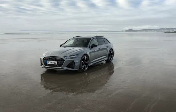 Picture Audi, shore, tide, universal, RS 6, 2020, 2019, V8 Twin-Turbo, RS6 Avant, UK-version
