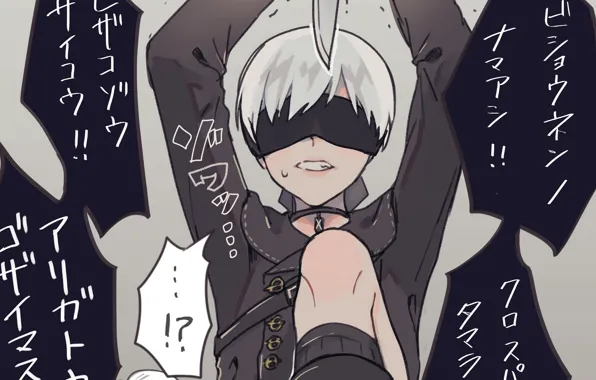 Picture knife, eye patch, swing, Nier Automata, YoRHa No 9 Type S