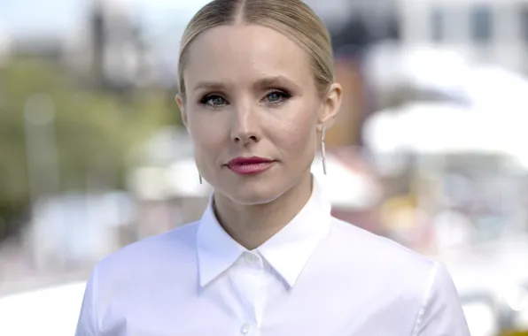 Picture look, background, makeup, actress, blonde, hair, look, blonde, actress, makeup, Kristen Bell, Kristen Bell