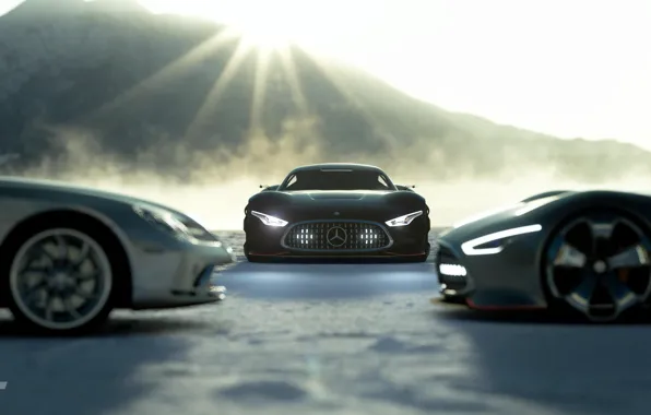 Picture Concept, McLaren, SLR, Auto, Black, The game, Japan, Machine, Mercedes, Benz, Lights, Vision, Race, Mercedes …