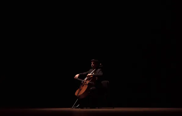 Picture music, cello, hall