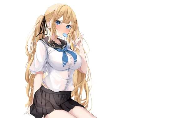 Picture sexy, Anime, boobs, pretty, skirt, uniform, school girl