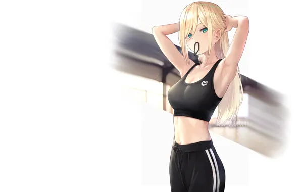 Picture kawaii, girl, sexy, anime, pretty, exercise, hair, babe, cute, workout, fitness, tights, tight, anime girl, …