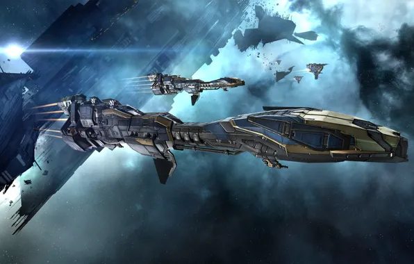 Picture nebula, station, Space, space, ruins, spaceship, eve online, space ship, coooper