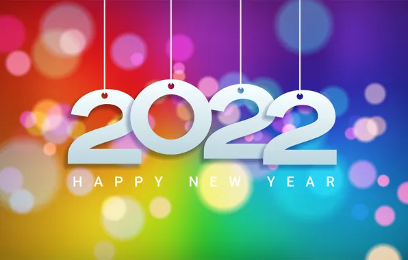 Picture background, colorful, figures, New year, new year, happy, bokeh, decoration, sparkling, 2022