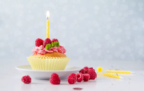 Picture decoration, candle, cupcake, Birthday, Naumenko Oleksandra