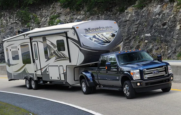 Picture mountains, the rise, Ford-F-350-Super-Duty-King-Ranch-Crew-Cab-2015-192, the house on wheels.