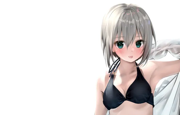 Picture girl, sexy, cleavage, boobs, anime, beautiful, short hair, pretty, breasts, bikini, attractive, handsome, swimsuits, gray …