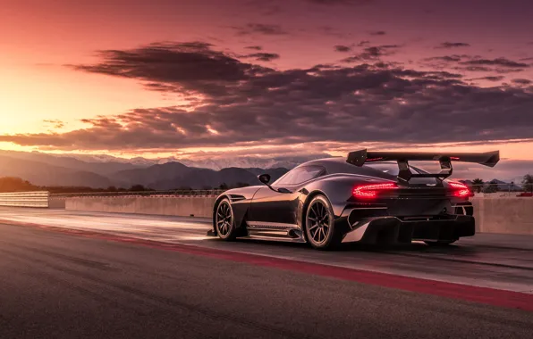 Picture the sky, sunset, track, aston martin vulcan