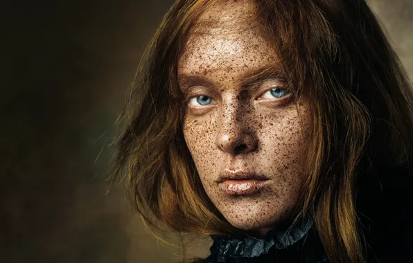 Picture portrait, freckles, Andrey Lobodin