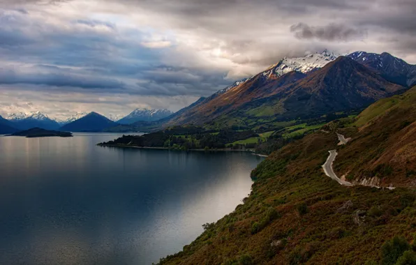 Picture Nature, New Zealand, Mountains, Alps, Lake, Otago