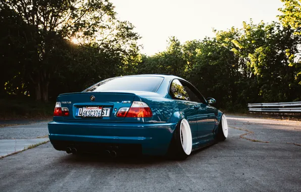 Picture BMW, Tuning, BMW M3, Stance, Rear, M3 E46