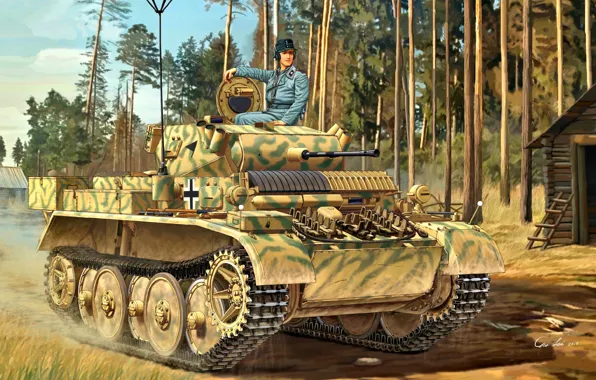 Picture Germany, Forest, light tank, Panzerwaffe, Lynx, Pz.Kpfw.II lynx