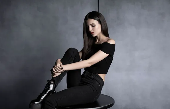 Picture girl, pose, model, hair, jeans, beauty, Victoria Justice