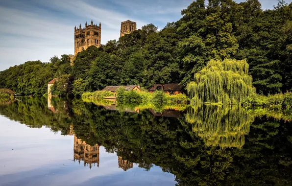 Picture Cathedral, Reflections, Durham, river Wear