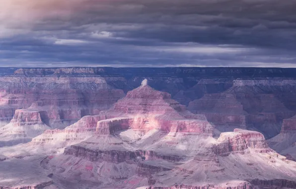 Picture the sky, clouds, mountains, clouds, nature, rocks, USA, The Grand canyon, Isis Temple