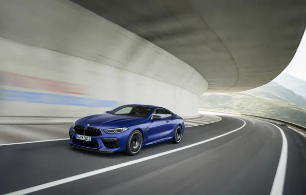 Picture blue, coupe, BMW, 2019, BMW M8, two-door, M8, M8 Competition Coupe, M8 Coupe, F92