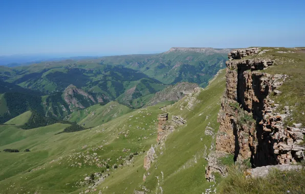 Picture mountains, rocks, the Caucasus, plateau Burmanet