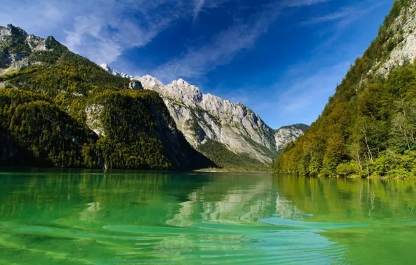 Picture mountains, lake, Germany, Bayern, Königssee