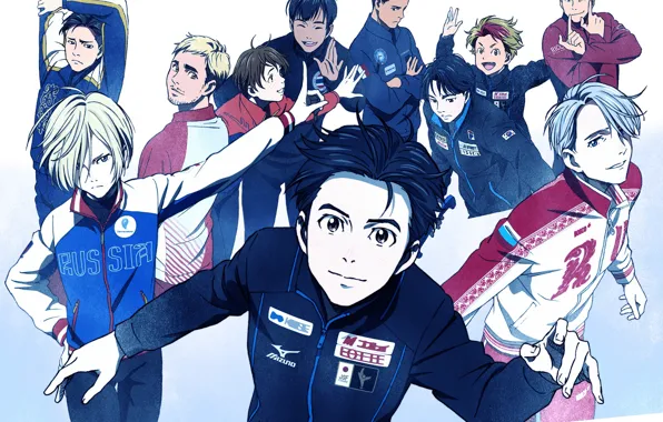 Picture anime, art, skaters, guys, characters, Yuri on Ice, Yuri on the ice, Victor Nikiforov