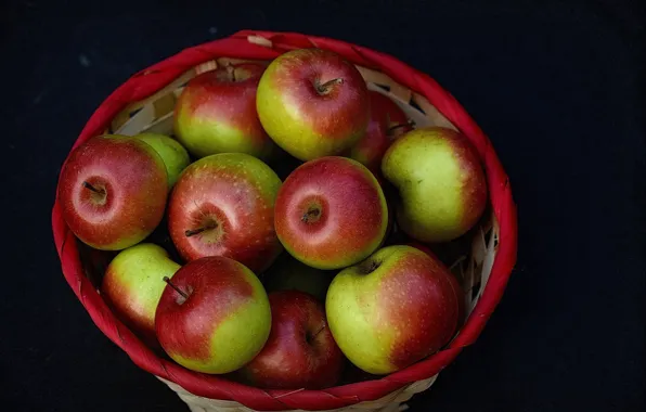 Picture background, apples, basket