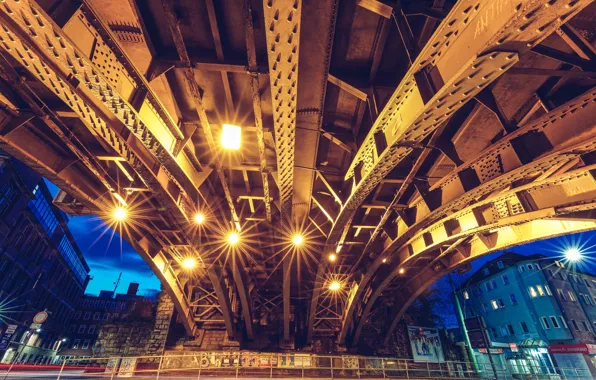 Picture bridge, Steel snapper, railway underpass, Bochum