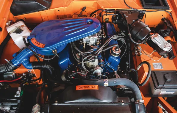 Picture orange, engine, Ford, Bronco, Half Cab
