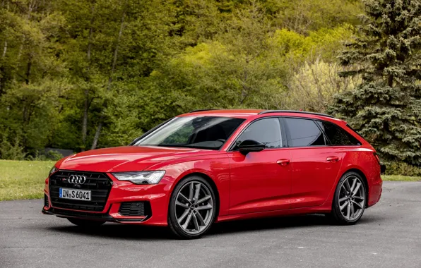 Picture red, Audi, Parking, universal, 2019, A6 Avant, S6 Before