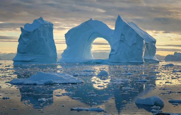 Picture sea, ice, icebergs, Greenland, Greenland, Disko Bay, Disko Bay