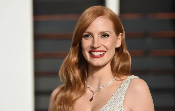 Picture look, pose, smile, makeup, actress, hair, Jessica Chastain, Jessica Chastain