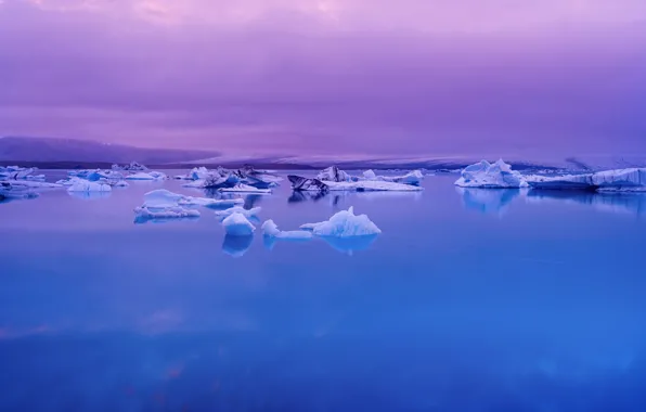 Picture Iceland, glacial lake, The jökulsárlón