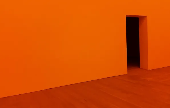 Picture Orange, Wall, Wallpaper, Doorway
