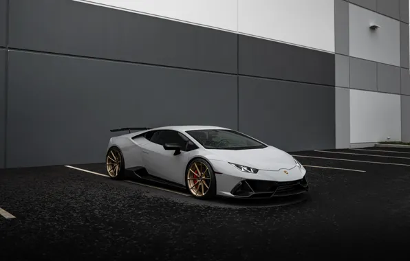 Picture Lamborghini, White, Rain, EVO, VAG, Huracan