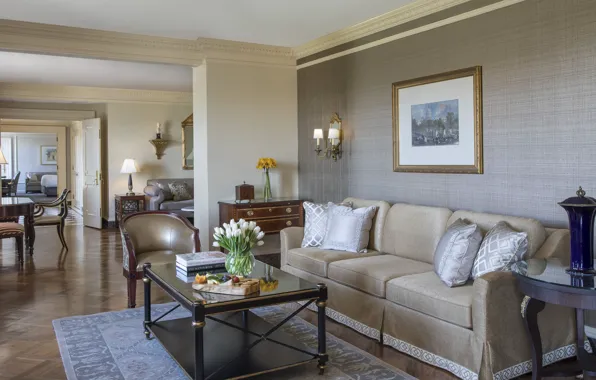 Picture interior, living room, luxury apartment