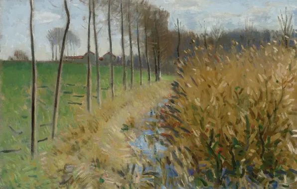Picture landscape, picture, Pierre Eugène Montesin, Pierre-Eugene Montezin, Watering in MISI-Sur-Yon