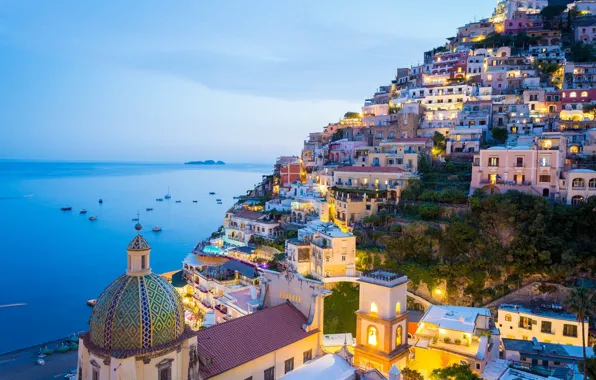 Picture sea, the evening, Italy, Amalfi, Positano