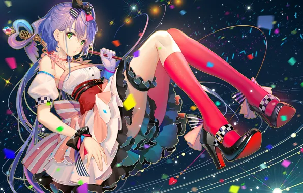 Picture girl, magic, stockings, sorceress, Vocaloid, Luo Tianyi, TID