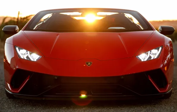 Picture Lamborghini, front view, Spyder, 2018, Performante, Huracan, North America version