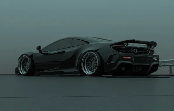 Picture McLaren, Auto, Black, Machine, Car, Render, Black, Supercar, McLaren 675LT, Transport & Vehicles, Brad Builds, …